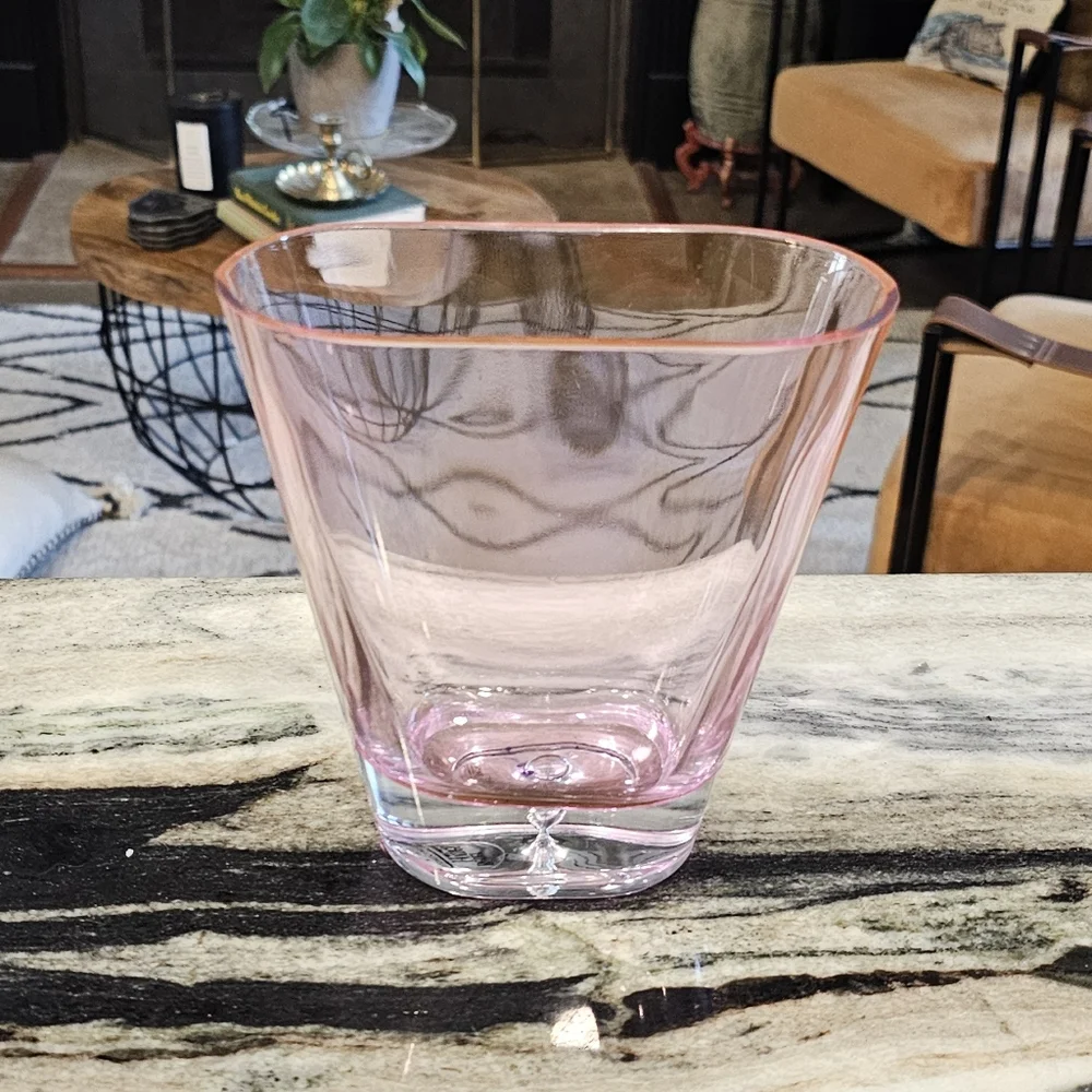 Pink Blown Glass Vase Or Brush Holder
